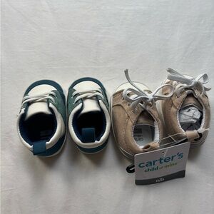 Carters Newborn Crib shoes 2 pairs